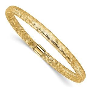 Leslie's 14K Polished Stretch Mesh Bracelet